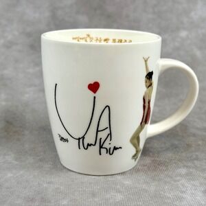 Yuna Kim South Korea Figure Skating IB Sports Ceramic Coffee Mug White Red RARE